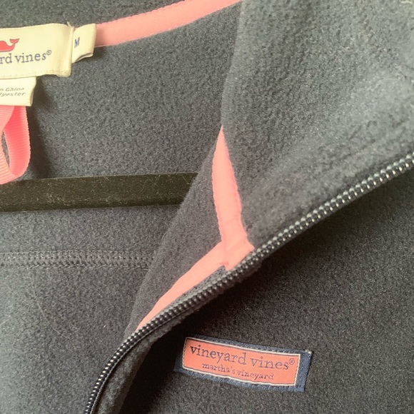 Vineyard Vines Dark Navy Fleece ZIP Vest-Medium - Picture 7 of 8